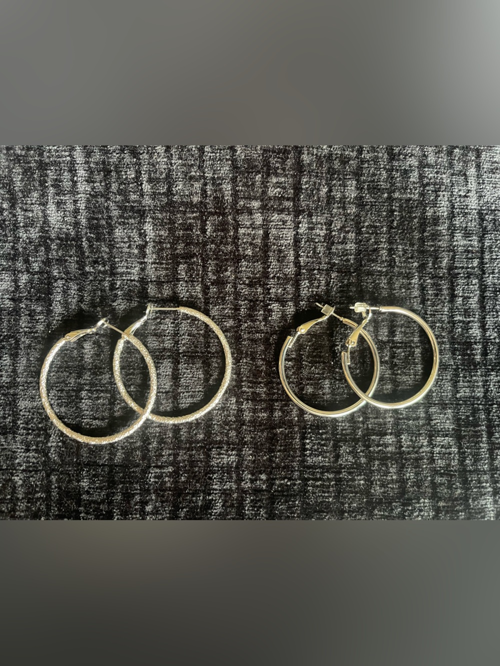 Classic Silver Hoop Earrings and - 2 Pairs
